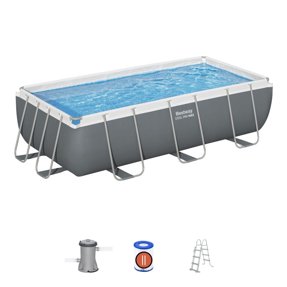 Bestway ® 56441 Power Steel™ Prefabrik Yer Üstü Havuz Seti 4,04 M X 2,01 M X 1,00 M