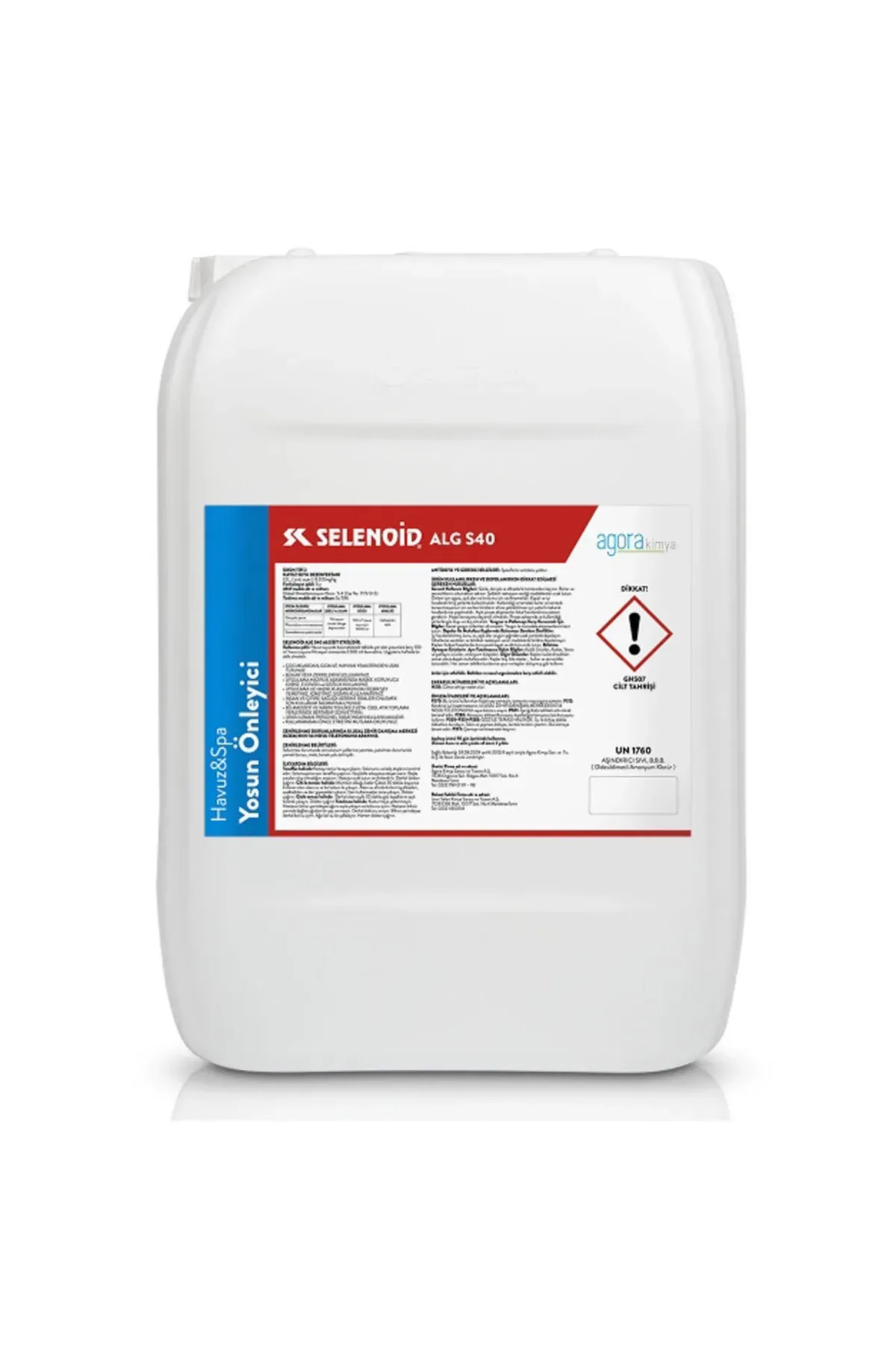 SELENOİD ALGS40 HAVUZ YOSUN ÖNLEYİCİ QAC BAZLI 20 LT