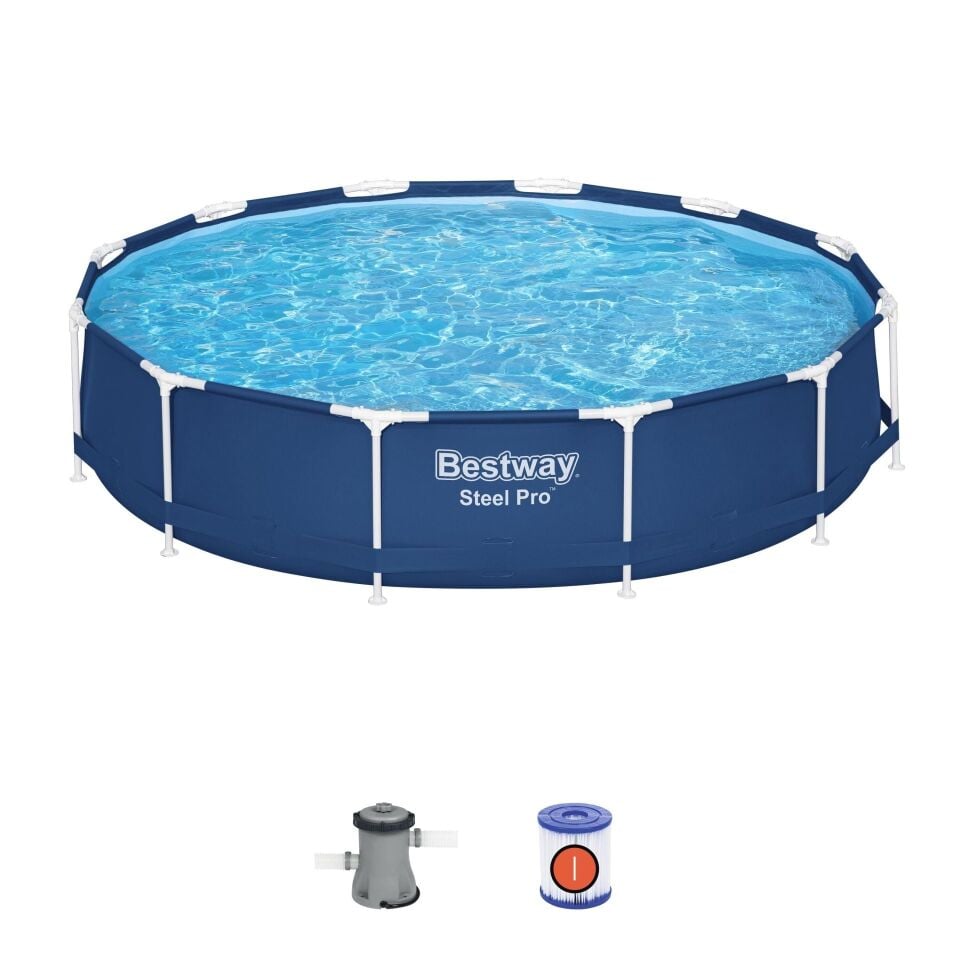 Bestway ® 56681 Steel Pro® Prefabrik Yer Üstü Çember Havuz Seti 3,66 M X 76 Cm