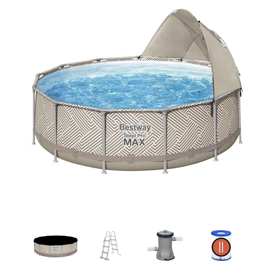 Bestway ® 561FY Steel Pro Max™ Gölgelikli Prefabrik Yer Üstü Havuz 3,96 M X 1,07 M