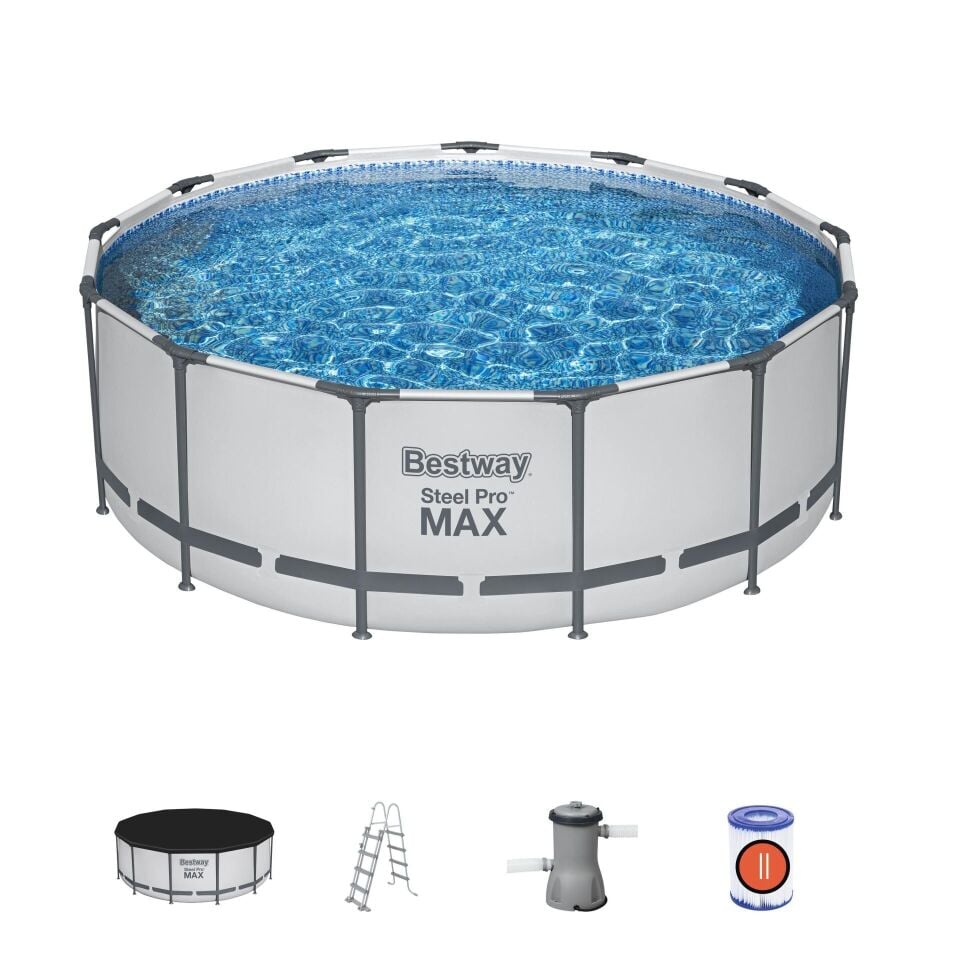 Bestway ® 5618W Steel Pro Max™ Prefabrik Yer Üstü Çember Havuz Seti 3,96 M X 1,22 M