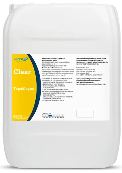 WTR Clear 20 L Havuz Suyu Topaklayıcı / Parlatıcı