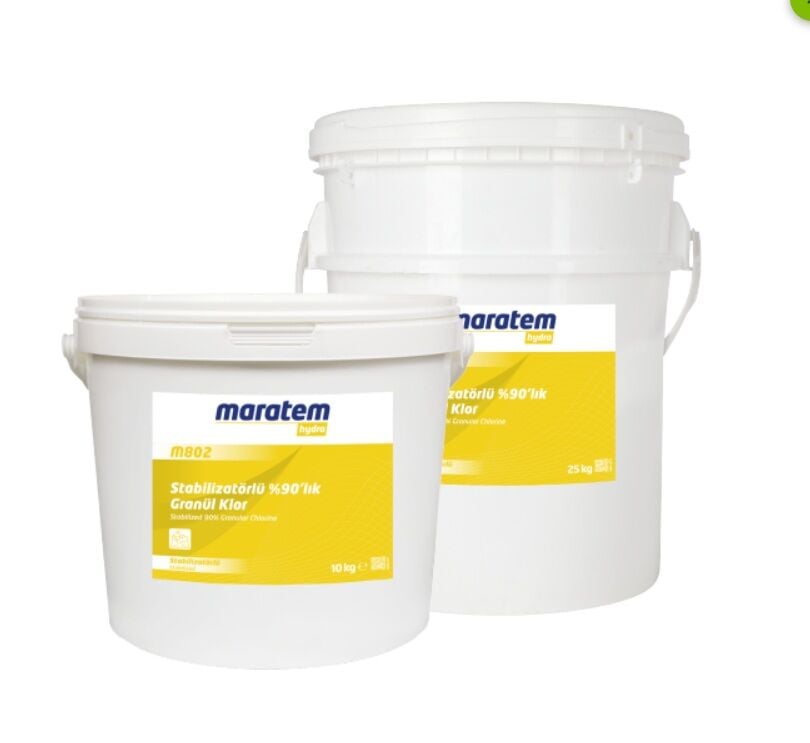 Maratem Hydra M802 %90'lık Stabilizatörlü Granül Toz Klor 25 kg M802-25